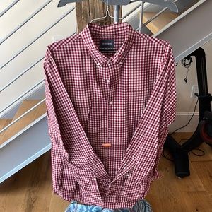 Bonobos Button Down Shirt. XXL. Slim Fit. Red Check.